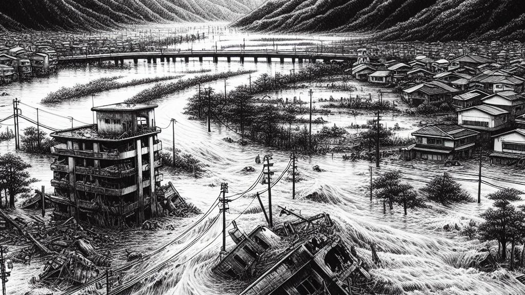 大地震後、中央日本で激しい洪水と土砂崩れが発生