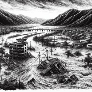 大地震後、中央日本で激しい洪水と土砂崩れが発生
