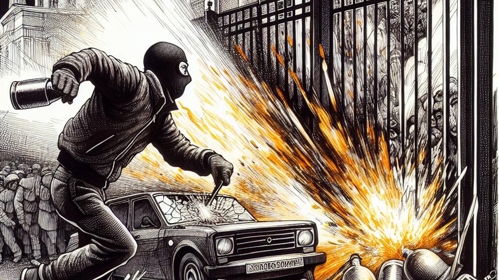 Incident at Liberal Democratic Party Headquarters with Molotov Cocktails