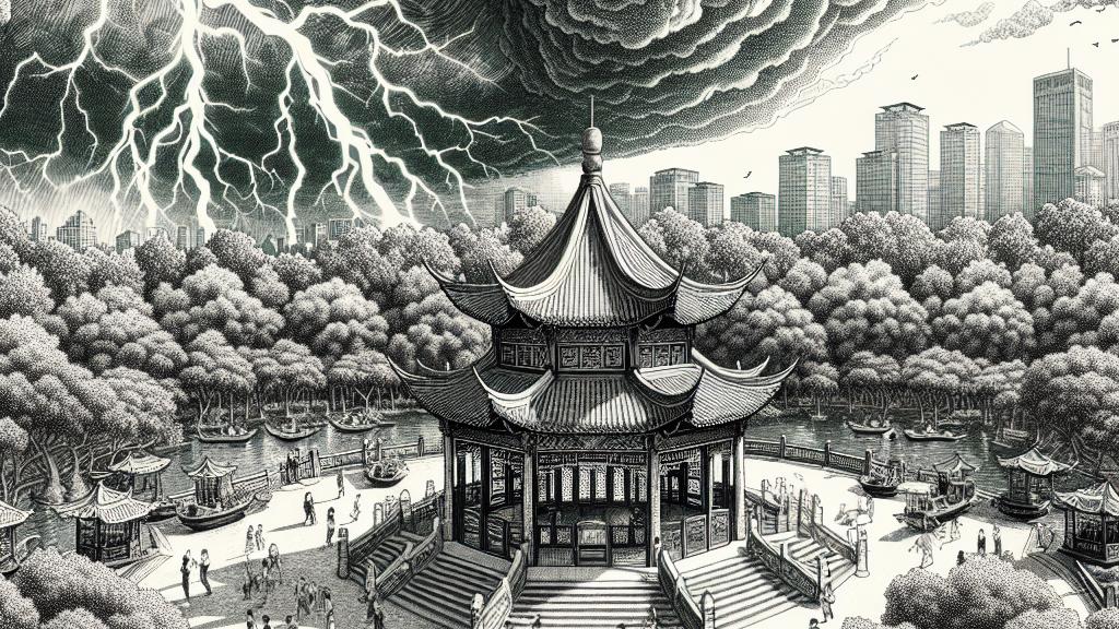 Shocking Pavilion Collapse: Lightning Strikes Down Lives in China!