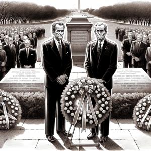 バイデンとハリス、アーリントンで退役軍人の日を commemorating