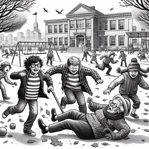 Schoolyard Showdown: Kids Pay Penalty for Clumsy Collision!