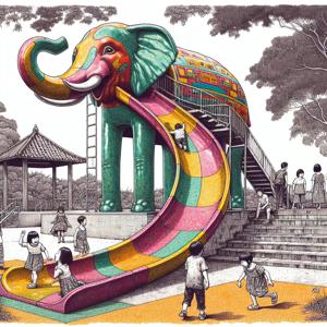 Nostalgia for Elephant Slides in Taiwanese Playgrounds