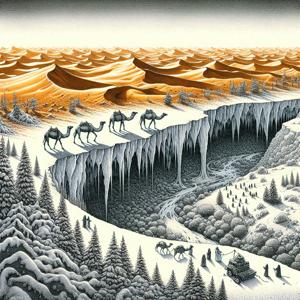 サウジアラビアのアルジャウフ砂漠での歴史的な降雪が気候の懸念を引き起こす