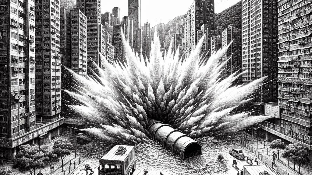 東涌の住民、パイプの破裂による水供給の中断に直面