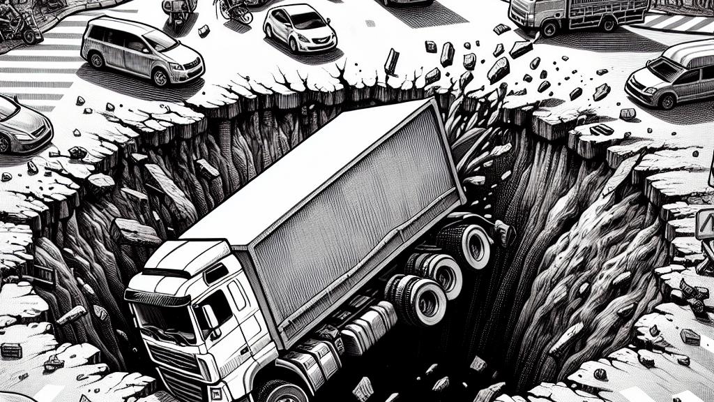 Rescue Efforts Underway After Truck Falls Into 10-Meter Deep Hole in Yashio City